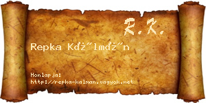 Repka Kálmán névjegykártya